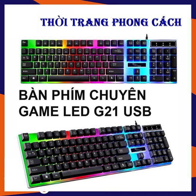 Bộ bàn phím máy tính giả cơ G21 kèm chuột chơi game cực đỉnh, bàn phím có đèn led dành cho game thủ