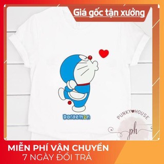 Áo thun đôi, áo cặp Tình Nhân mẫu Doremon đáng yêu S4CODE09
