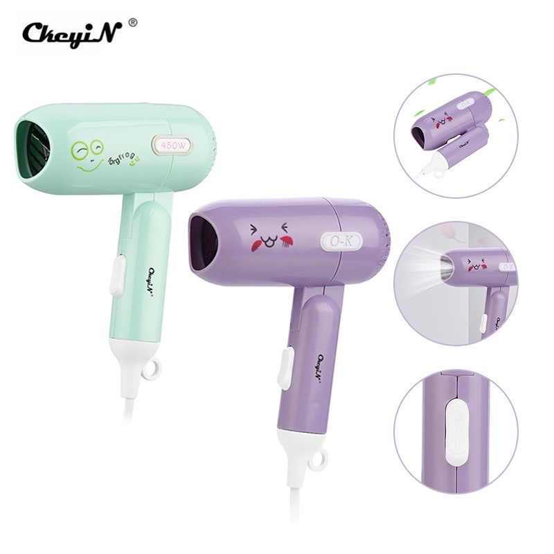 Máy sấy tóc mini gấp gọn tiện dụng mang theo khi đi công tác và du lịch hình thú đáng yêu