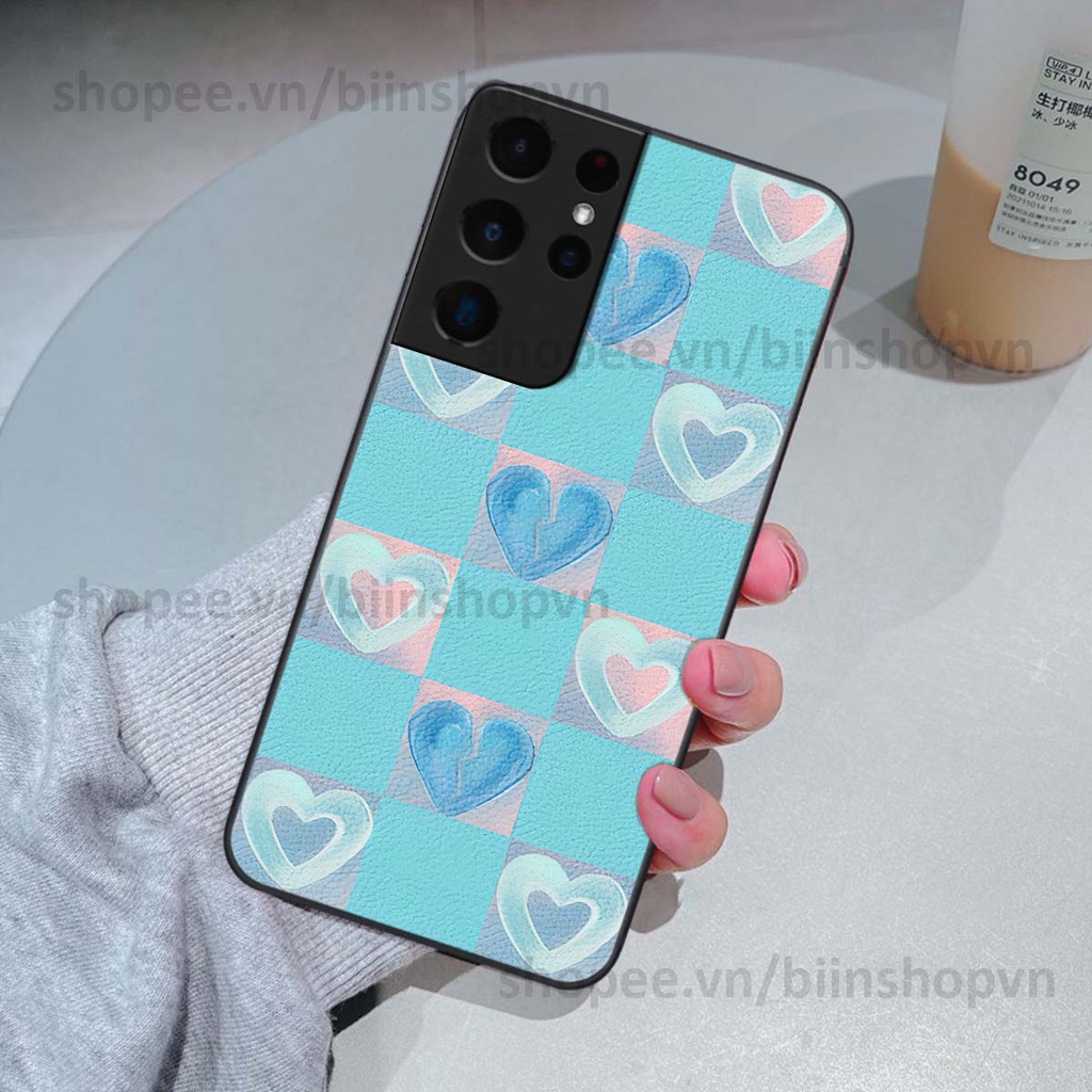 Ốp Samsung S21 Ultra caro trái tim nhiều màu sắc, đầy cá tính, khẳng định phong cách
