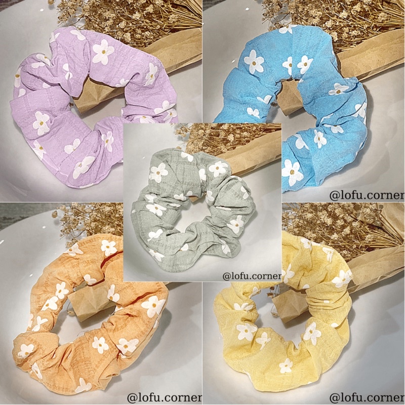 GIÁ TIÊU DIỆT Cột tóc vải scrunchy hoa nhỏ nhiều màu sắc dành cho nữ hàng mới nhất