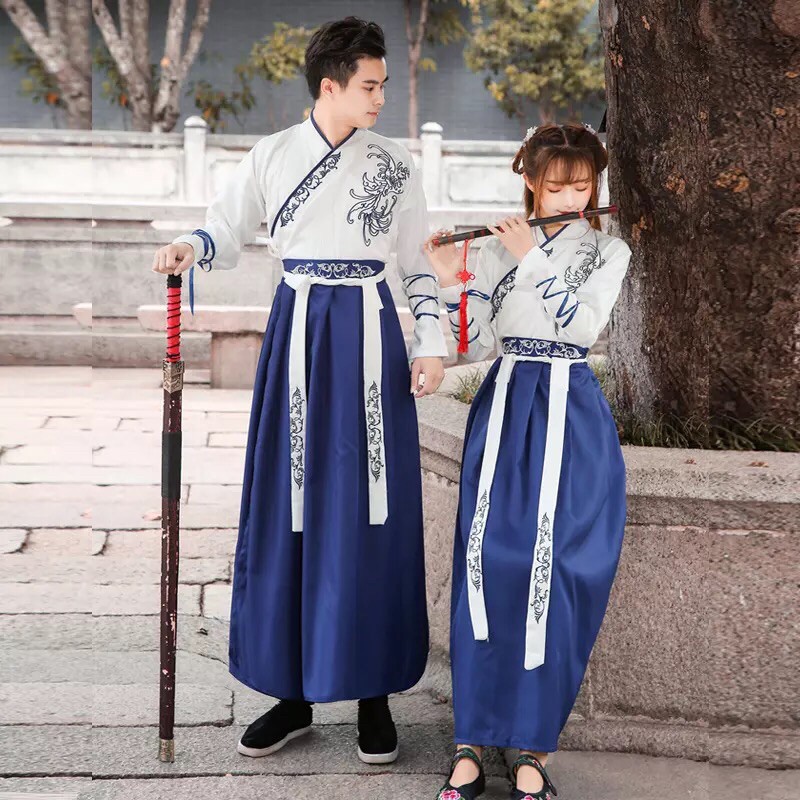 [ORDER]  Hán Phục Kiếm Hiệp Nam Nữ Hoa Bỉ Ngạn Cosplay Cổ trang Đỏ Xanh