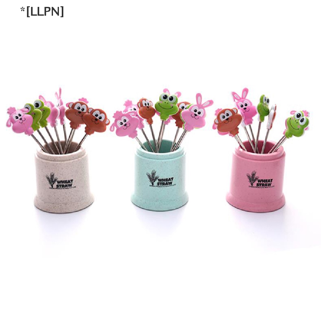 Bộ 8 Nĩa Inox Mini Hình Động Vật Hoạt Hình Trang Trí Bánh Kem