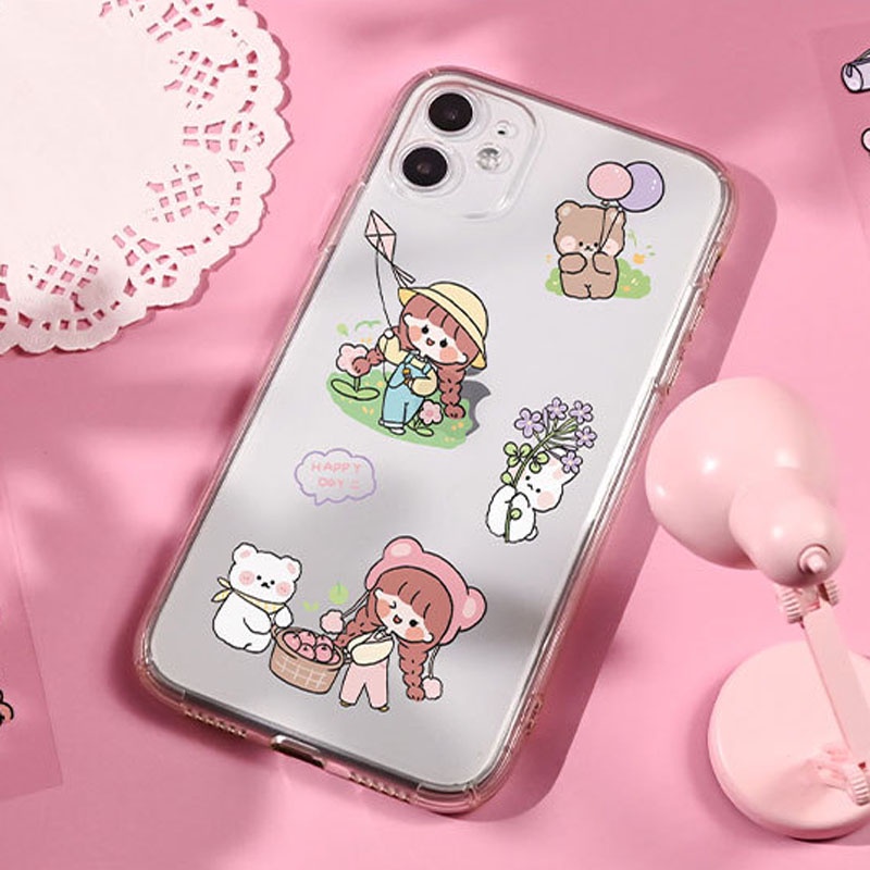 Bộ 20 / 25 / 100 Sticker Hoạt Hình Xinh Xắn Chống Thấm Nước