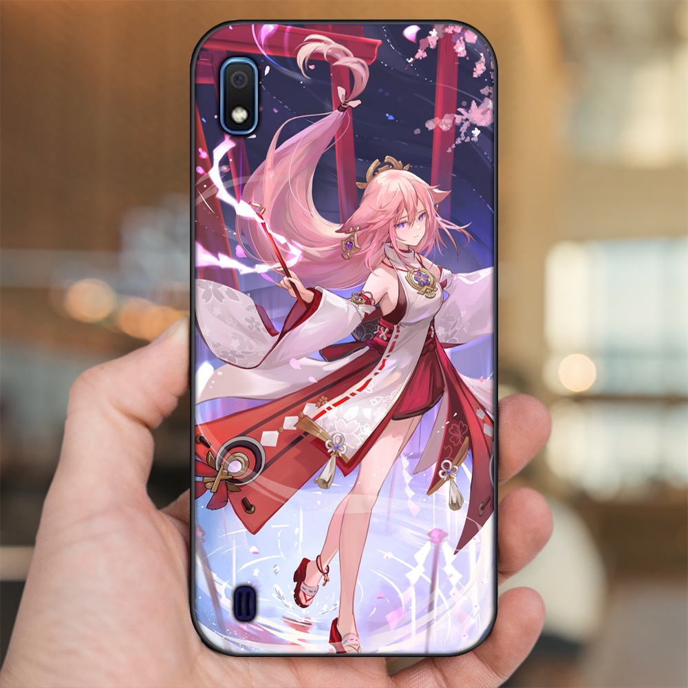 Ốp lưng Samsung A10 viền đen in hình Yae Miko Genshin Impact
