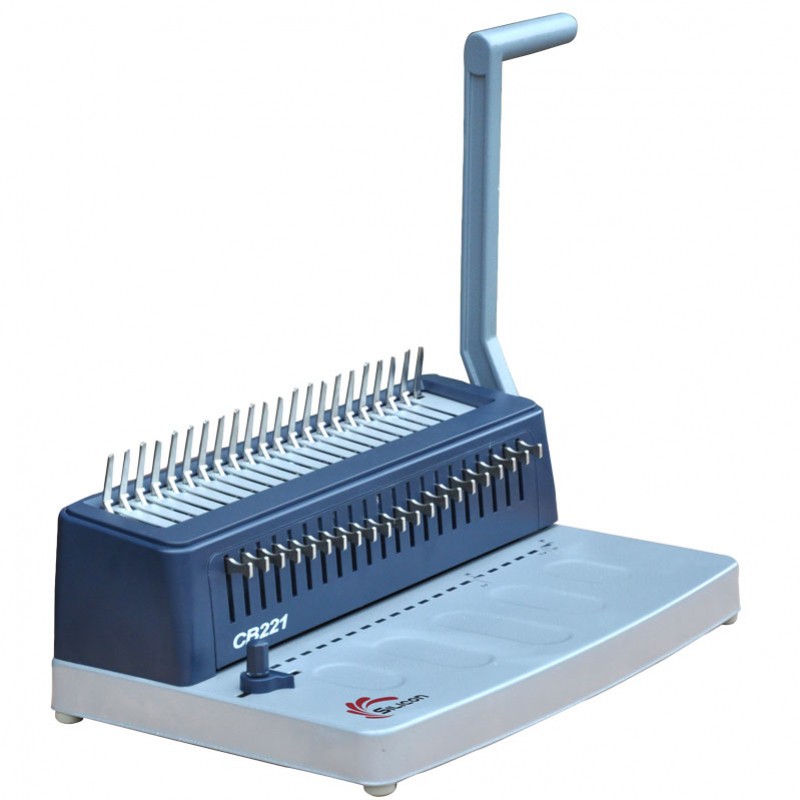 (TẶNG KÈM 20 CHIẾC LÒ XO NHỰA )Máy đóng sách gáy nhựa Silicon BM-CB221( Đục lỗ 15 tờ/lần, lỗ hình chữ nhật, bỏ lỗ