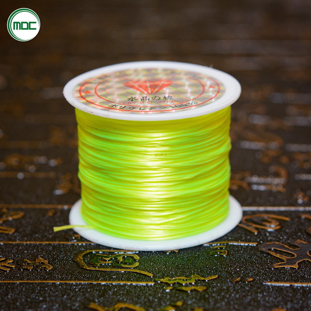 Dây Xỏ Vòng Chỉ Chun Tơ Mảnh Co Dãn Để Xâu Hạt Đá Phong Thủy Nhiều Màu Sắc - Chỉ tem trắng