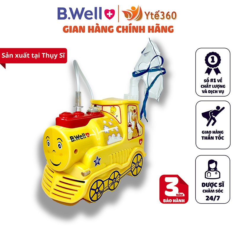 Máy khí dung xông mũi họng cho trẻ sơ sinh trẻ em và người lớn b.well pro 115 - bwell y tế 360