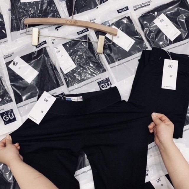 Quần legging nữ dài cạp cao trơn cao cấp màu đen lưng cao phong cách Hàn Quốc Q14