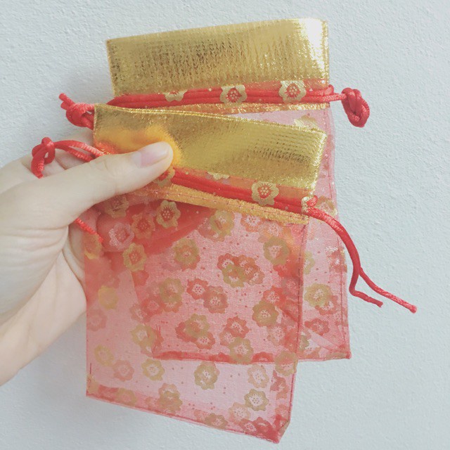 Vỏ Túi Thơm Đựng Muối, Đựng Gạo Có Dây Rút Kích Thước 9 x 14 cm