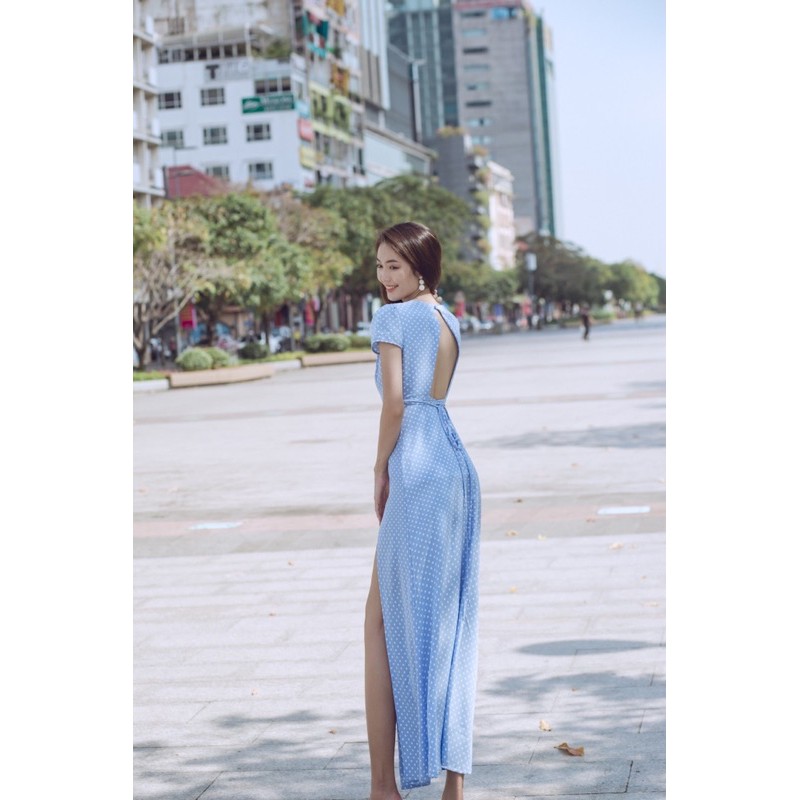 Đầm thiết kế maxi cao cấp xẻ tà 4 màu đi biển, đi du lịch | BigBuy360 - bigbuy360.vn
