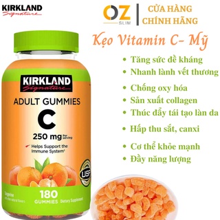 Kẹo Vitamin C Kirkland 250mg Nhập Khẩu Mỹ, Giúp Tăng Sức Đề Kháng, Sản Xuất Collagen, Ngăn Ngừa Ung Thư – Hộp 180 Viên