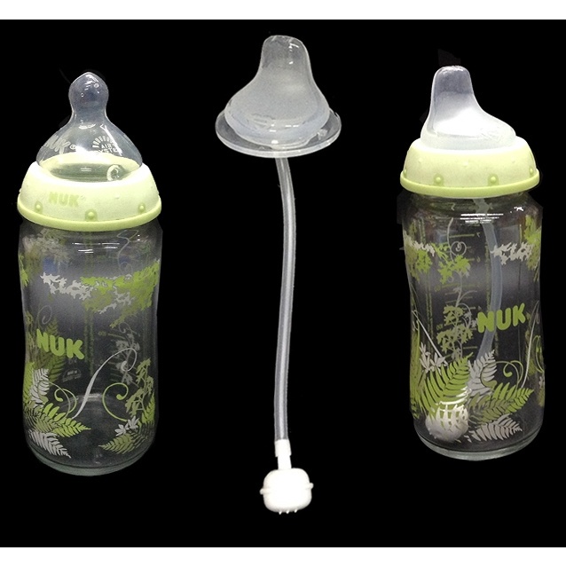 Núm ti giả có ống hút thay thế cho bình sữa NUK