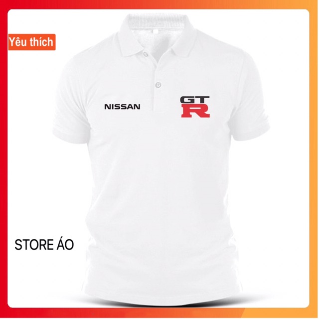 Áo thun xe hơi  polo tay ngắn in logo xe nissan
