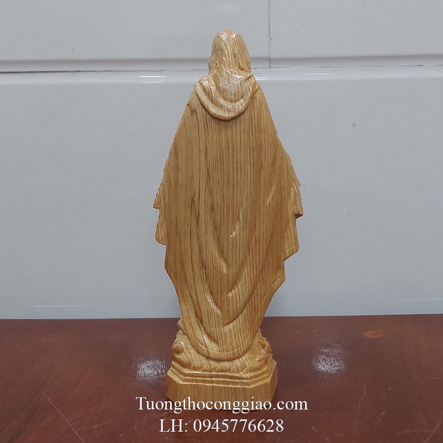 Tượng Đức Mẹ Ban Ơn Bằng Gỗ Pơ mu cao 20cm