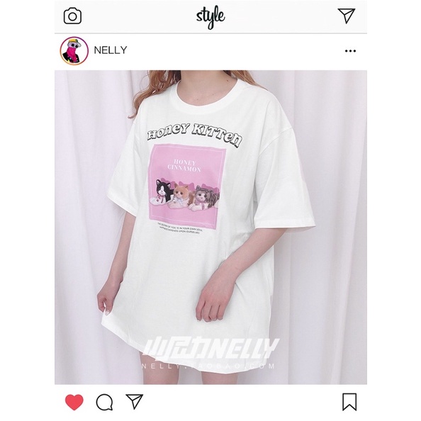 Áo phông nelly heybig sale (có sẵn) honey cinnamon