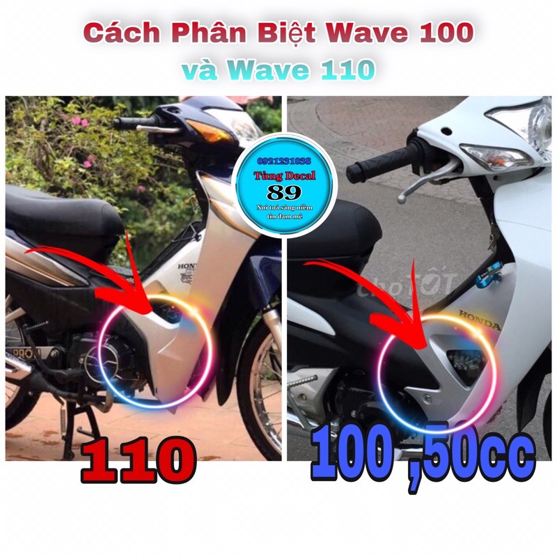 Tem Rời Wave 100 , 50cc Xanh Cam