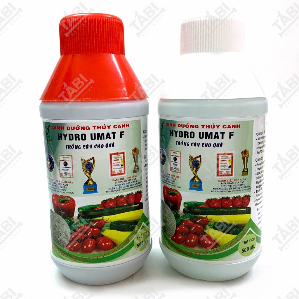 Cặp 2 Chai Dung Dịch Thủy Canh Cao Cấp HidroUmatV 500ML