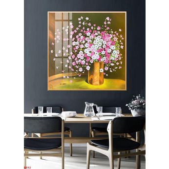 Tranh Hoa, Tranh Tráng Gương In Uv 5D Mica Joce.decor No1, Tranh Treo Tường Phòng Khách Bền Đẹp 40 Năm Ko Phai Màu