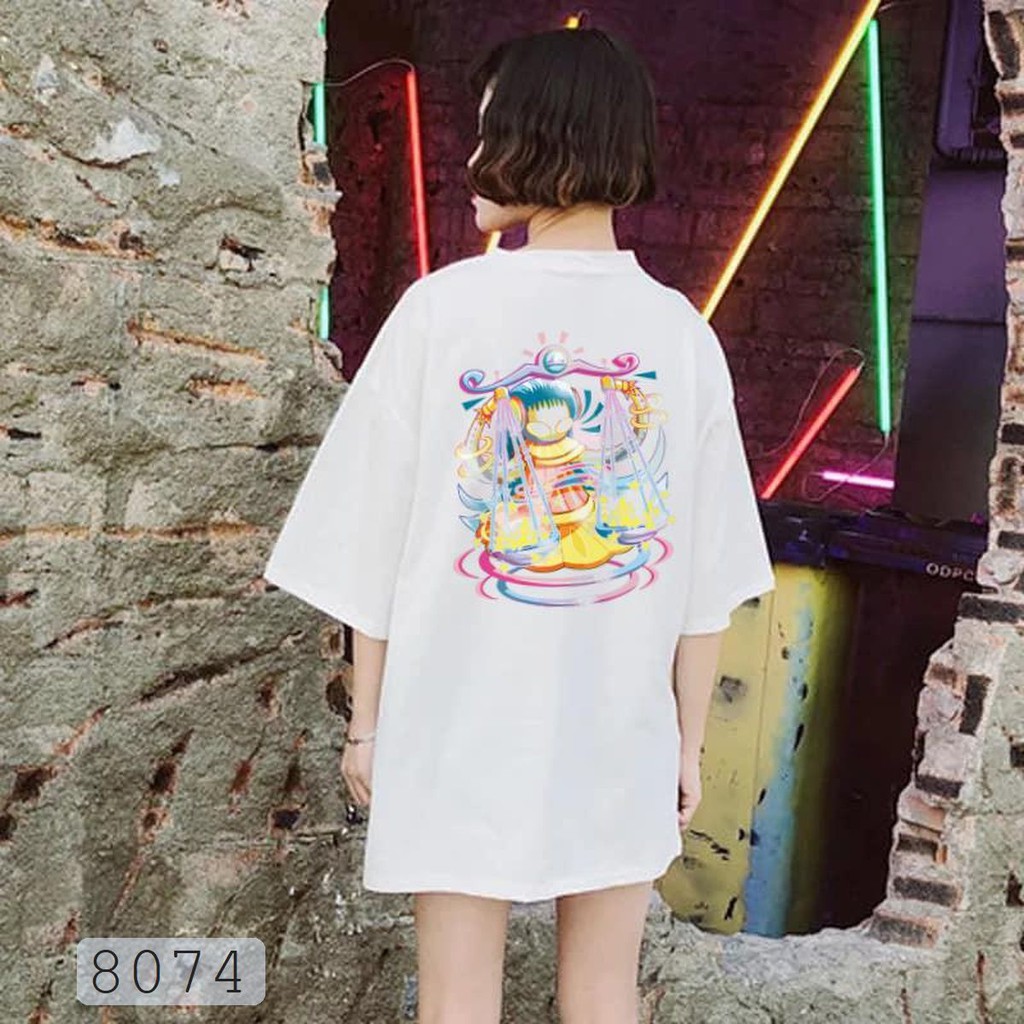 ÁO THUN AOMI UNISEX THIÊN BÌNH MẬT NGỮ 12 CHÒM SAO LIBRA 12 CUNG HOÀNG ĐẠO TAY NGẮN TAY LỠ FREE SIZE