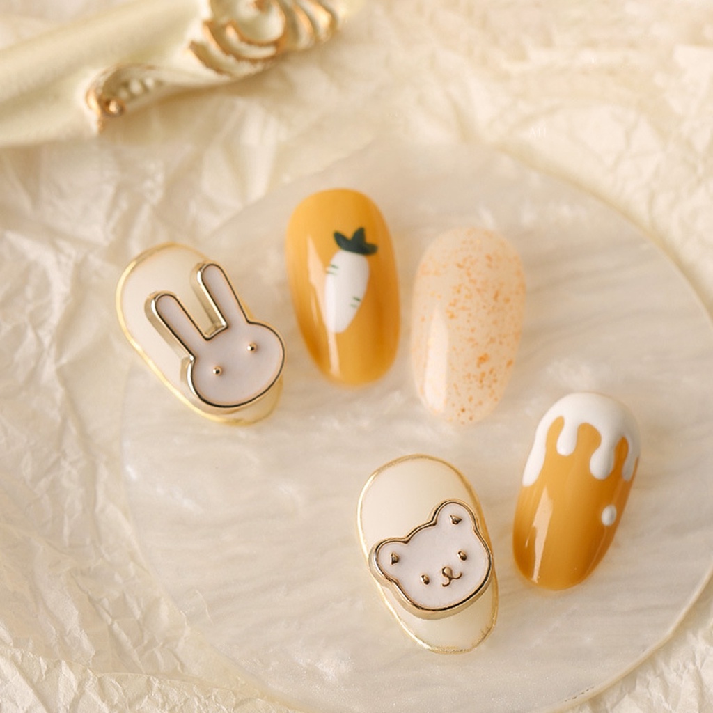 Bộ 5 Phụ Kiện Trang Trí Móng Tay Hình Hoạt Hình Bằng Hợp Kim Chống Rỉ Sét DIY