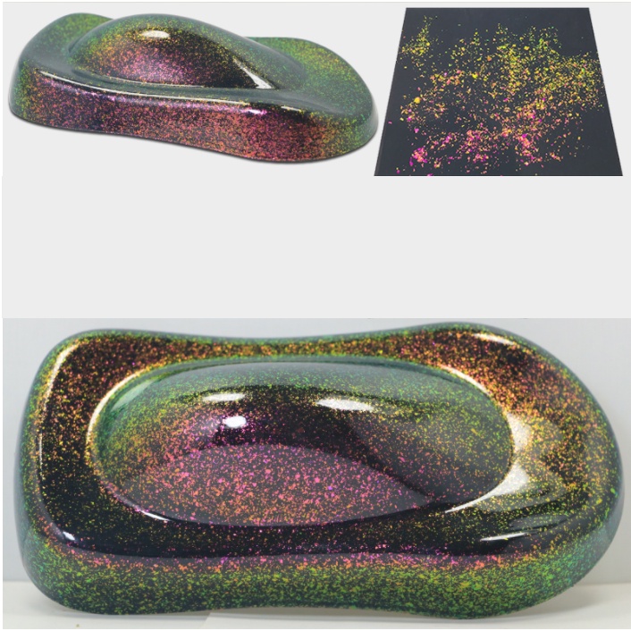 50g Sơn Chameleon Titan Hồng chuyển màu Xanh Lá óng ánh Vàng theo góc nhìn (4D-G1)