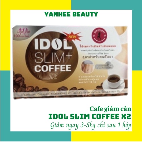 Giảm cân cà phê Idol slim coffee x2 Thái Lan giúp giảm thèm ăn, giảm cân an toàn tại nhà - hộp 10 gói