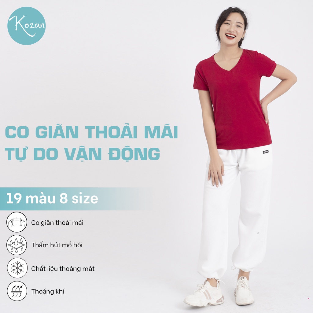 Áo thun nữ cổ tim - Đỏ đô