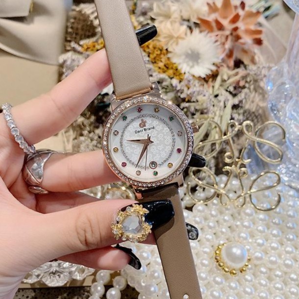 [Mã FAMAYFA2 giảm 10K đơn 50K] Đồng hồ nữ DACR Mashali hàng chính hãng dây da sang trọng