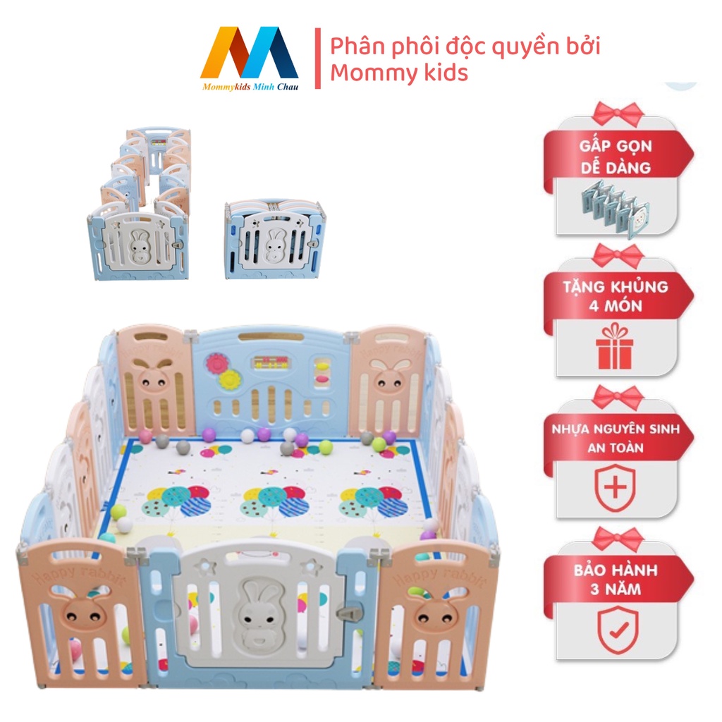 Quây cũi nhựa LUCKMAN ,gấp gọn cho bé, tặng kèm thảm, 100 quả bóng và giỏ đựng bóng