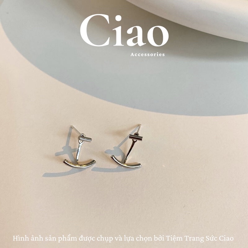 [HOẢ TỐC 1H] Khuyên tai/ Bông tai dáng dài mạ bạc S925 thiết kế hình mỏ neo Ciao accessories