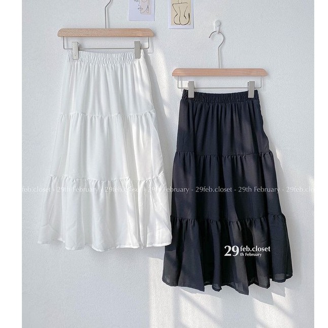 Chân Váy Vintage Nữ  Váy Voan Nữ Dáng Dài 2 Lớp Siêu Xinh 2 màu  / Ảnh thật