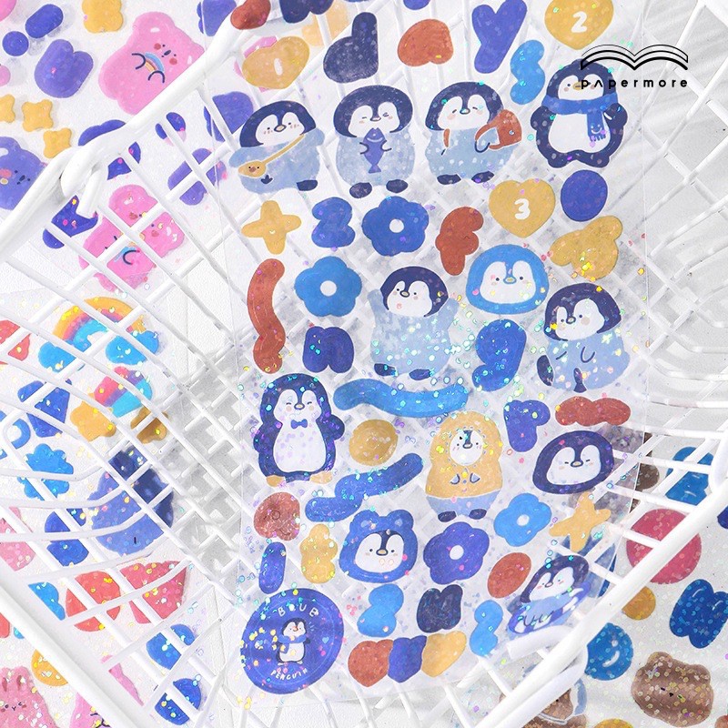 Sticker dễ thương bling bling hello sticker ánh kim tuyến xinh xắn - Be Tiny