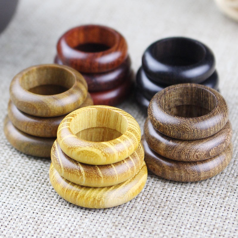 Nhẫn Gỗ Đàn Hương Màu Đỏ Phong Cách Phật Giáo Cho Nam Và Nữ