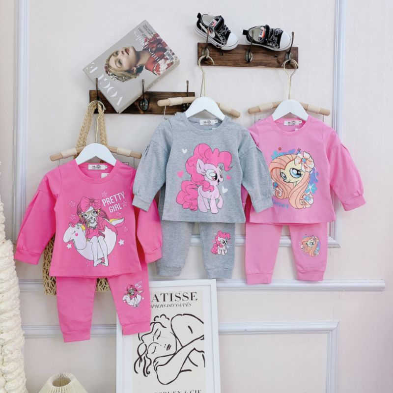 Đồ Bộ Thun Dài Tay Bé Gái Pony, Mickey Hãng BB Angel Sz 9-21kg - Hàng Thiết Kế - Huyền Trang Qate