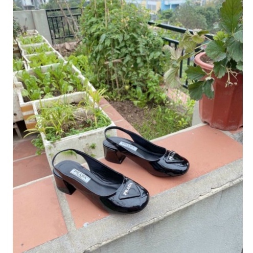 Giầy Cao gót đế trụ vuông 7P da mêm Prada siêu phẩm hot trend 2022