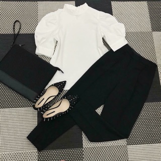 Combo áo sơ mi Zara+ quần tây Topshop khoá bên