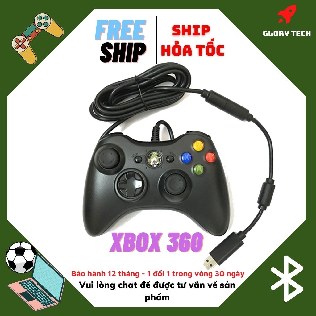Tay cầm chơi game FIFA ONLINE 4 Microsoft Xbox 360 Full Box có RUNG CỰC MẠNH chơi game đua xe , bắn súng , thể thao