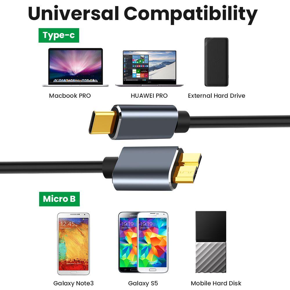 Dây Cáp Kết Nối USB C Sang Micro B 3.0 SSD HDD 5Gbps