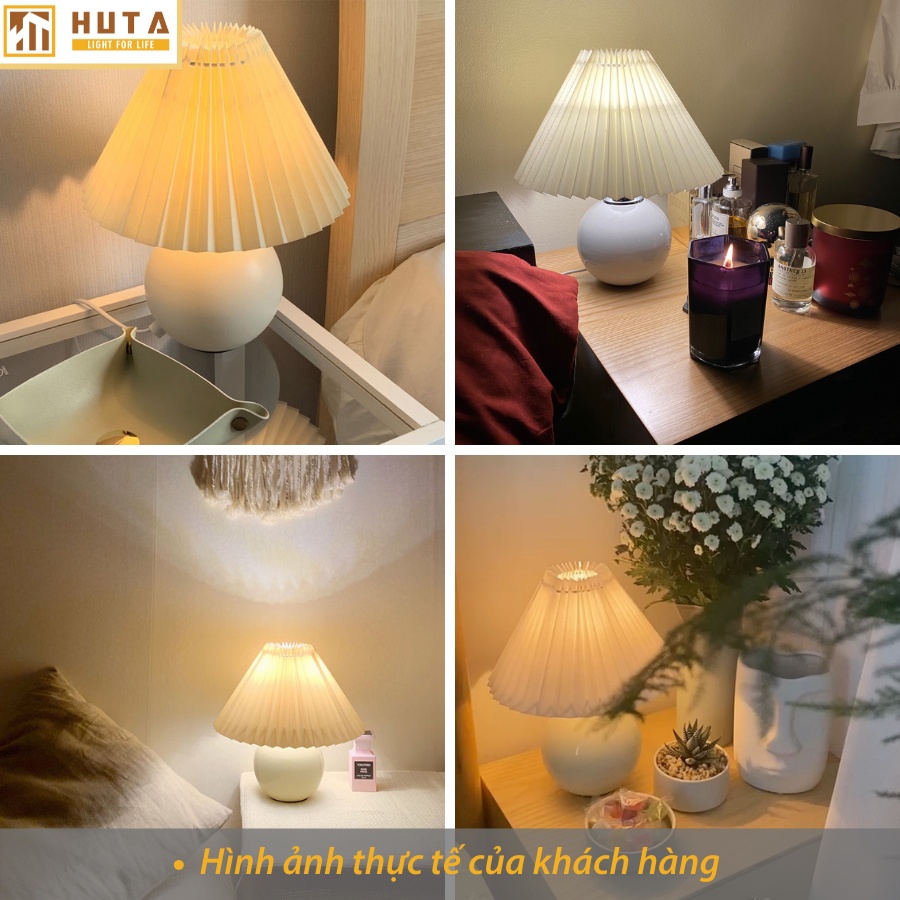 Đèn Ngủ Để Bàn Điều Chỉnh Độ Sáng, Vintage Hàn Quốc, Bóng Led, Dùng Trang Trí Decor, Để Đầu Giường, Phòng Ngủ, Mã S8