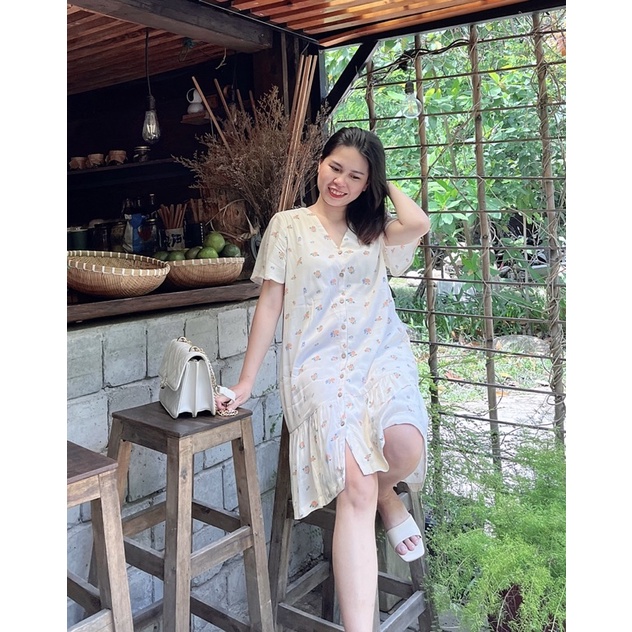 Đầm suông đuôi cá hoa nhí