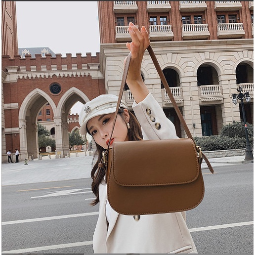 Túi xách nữ đẹp, đeo chéo đeo vai kẹp nách da PU cao cấp đi làm đi chơi nắp gập dáng trơn basic dễ phối đồ TX083