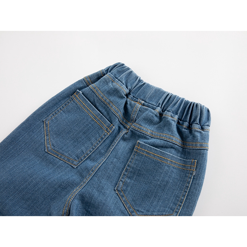 Quần Jeans Ống Loe Thêu Hoa Cho Bé Gái