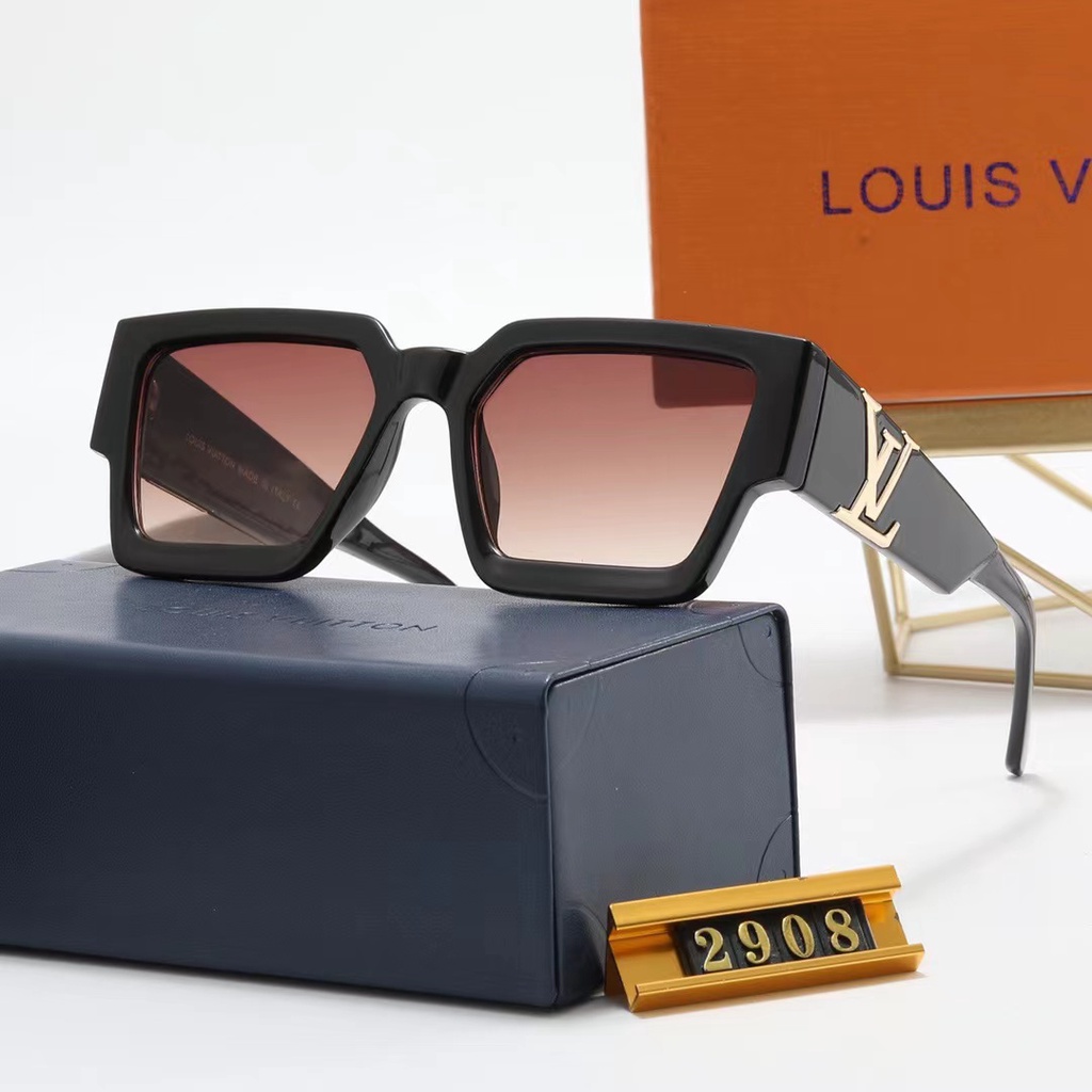 Kính Mát Gọng Vuông Lớn Chống Tia uv400 Hiệu LV Louis Vuitton Cho Nam Nữ