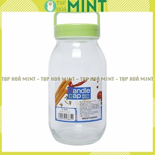 Hủ thuỷ tinh 900ml nắp nhựa có quai xách Handle cap Nhật - Tạp hoá mint