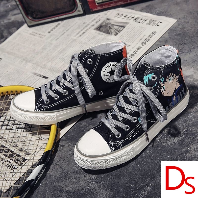 Giày Thể Thao Canvas Cổ Cao In Họa Tiết Hoạt Hình My Hero Academia Thời Trang Cho Nam Và Nữ