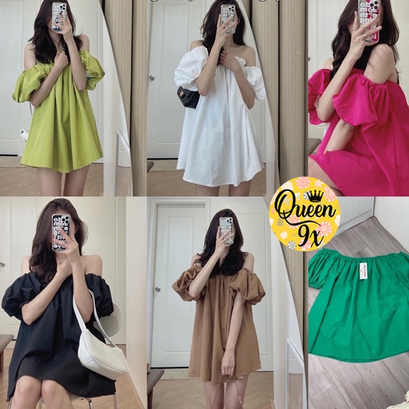 Áo trễ vai, áo hở vai babydoll nữ đẹp bèo tay phồng rộng dễ thương, mặc đi chơi, đi biển xinh xắn