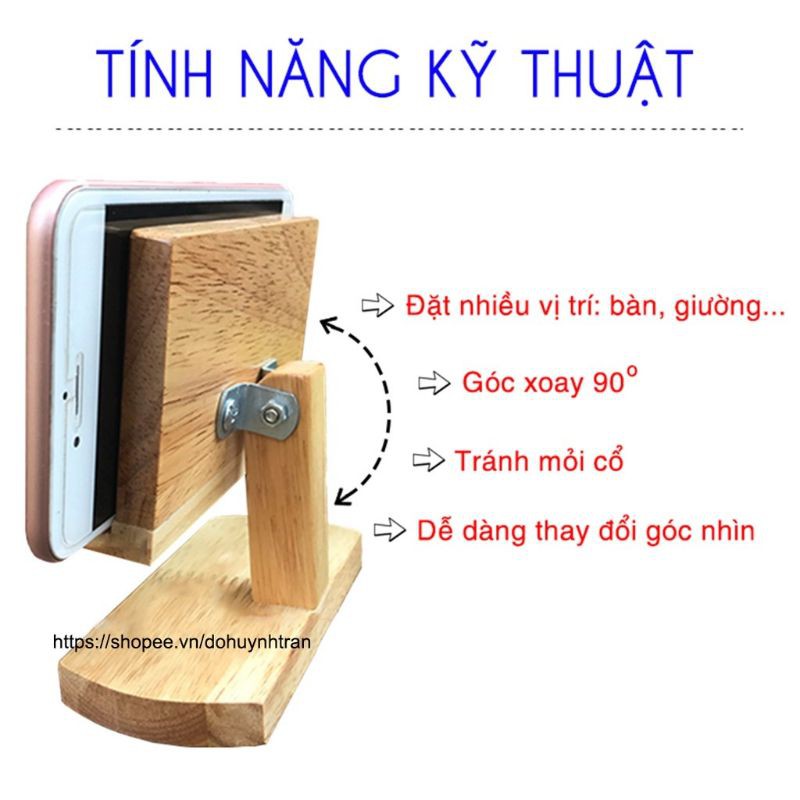 ghế đỡ điện thoại, MTB bằng gỗ chắc chắn