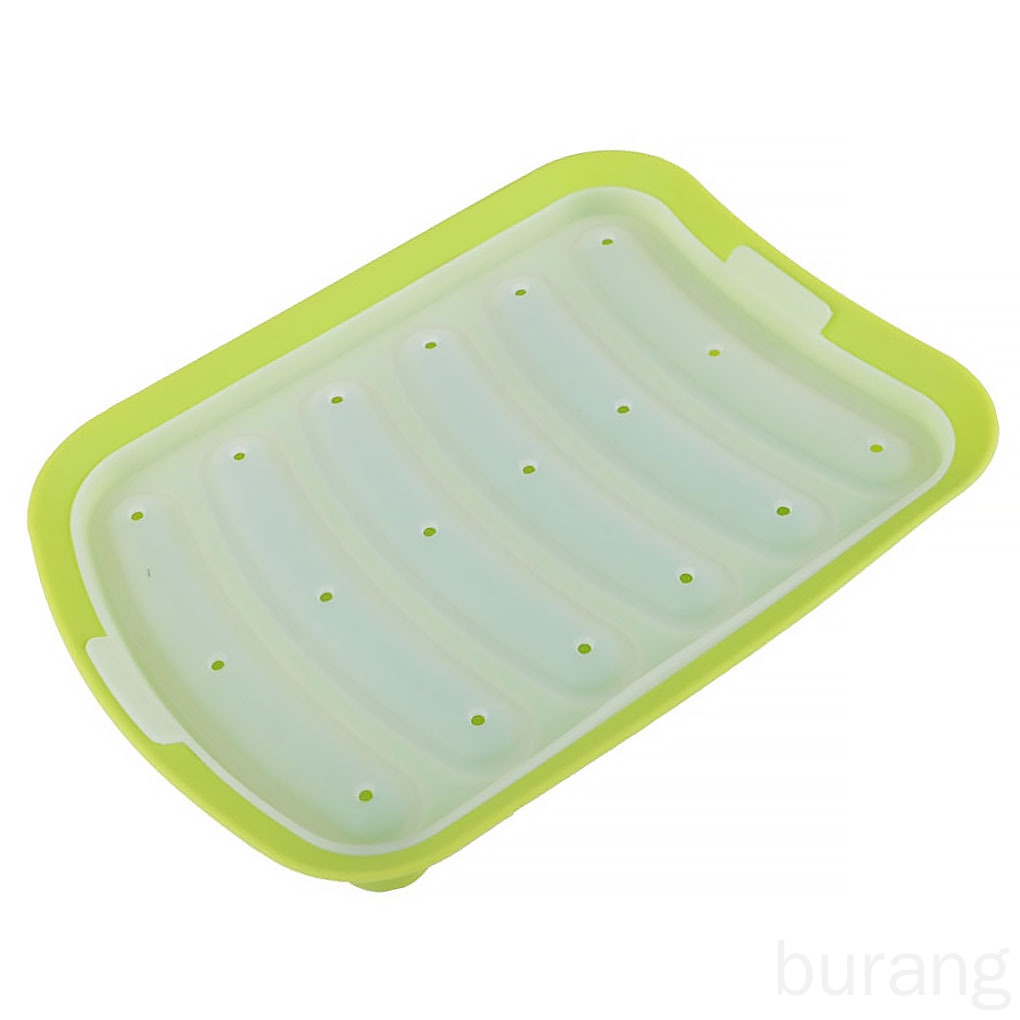 Khuôn silicon làm xúc xích chống dính chia 6 ngăn đảm bảo an toàn tiện dụng