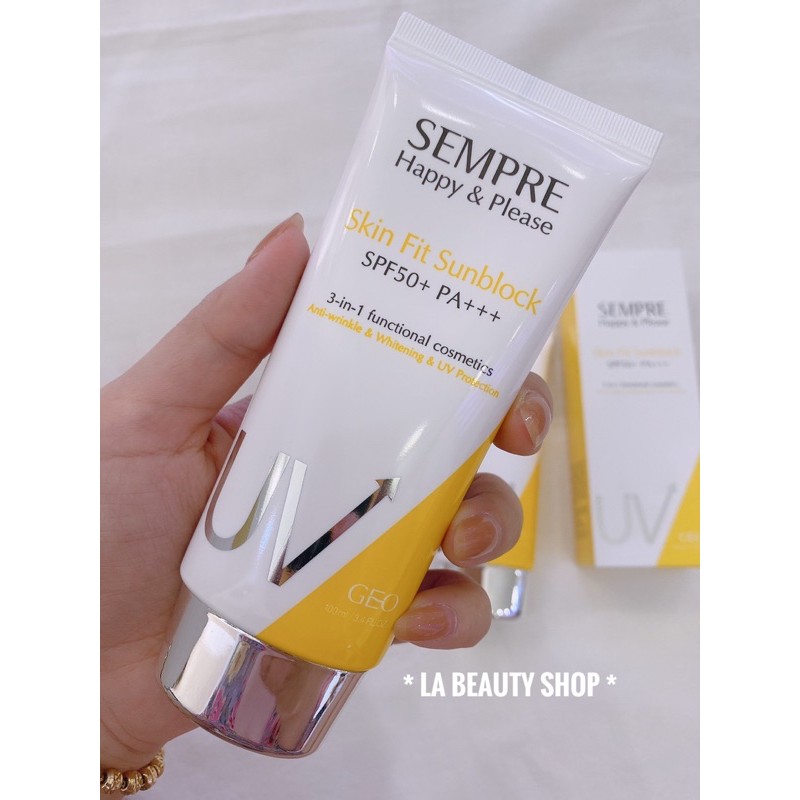 KEM CHỐNG NẮNG GEO LAMY SEMPRE HAPPY & PLEASE SKIN FIT SUNBLOCK SPF50+ PA+++